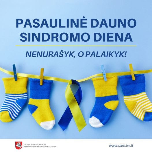 Kovo 21-ąją minima Pasaulinė Dauno sindromo diena
